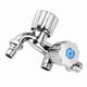 thumbnail image 3 of Grifo de agua fría para lavadora de plástico galvanizado, grifo de agua para lavabo con doble pico y manija de obturador G1/2 Nikou, 3 of 5