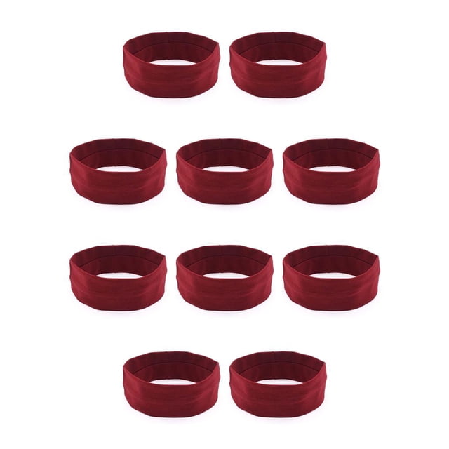 Diadema Ajustable Jumpingount para Yoga Running Banda para el Sudor Secado Rápido Rojo Oscuro 10Conjunto