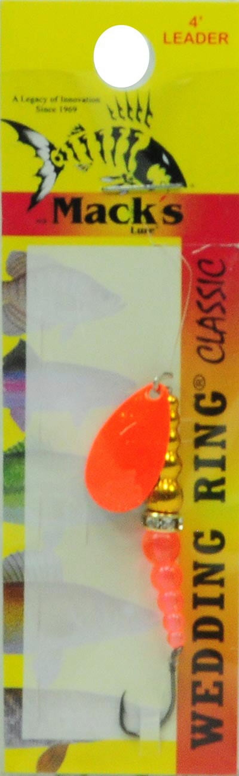 Mack's Lure Classic Wedding Ring Fishing Spinnerbait, Gold/Flo Fire Orange,  Size 6 Hook, Spinnerbaits