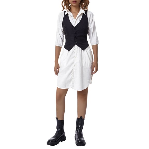 Gureui Women Fashion Slim Waistcoat Vintage Sleeveless Button Down Aesthetics Tops Blouse Vest 90s Streetwear