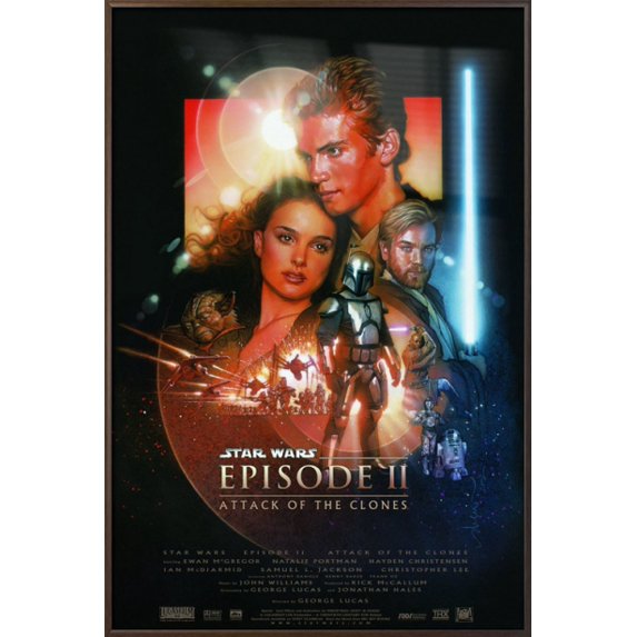 Star Wars: Episode II - Attack Of The Clones - Framed Movie Poster / Print (Regular Style) (Size: 27" x 40")