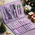 thumbnail image 2 of 16-in-1 Stainless Steel Nail Clipper Set, Professional Manicure Pedicure Kit with Ear Pick, Scissors & Case, Travel Grooming Kit, 2 of 12