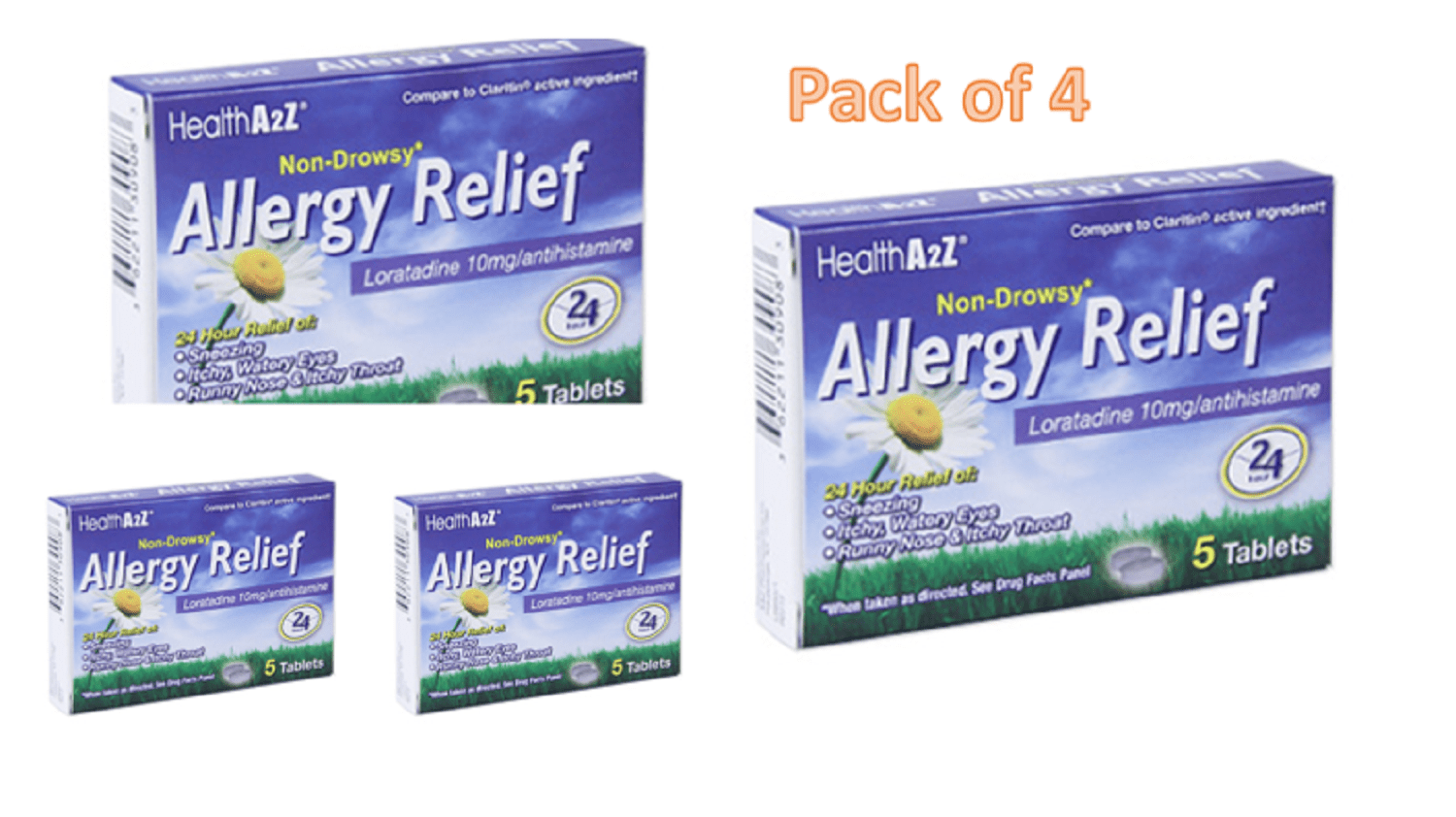 NonDrowsy, Allergy Relief 24hr Sneezing Itchy Watery Eyes 10mg, 5ct