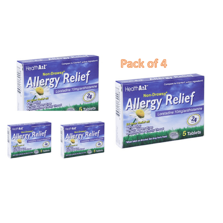 Non-Drowsy, Allergy Relief 24hr Sneezing Itchy Watery Eyes 10mg, 5ct (Pack of