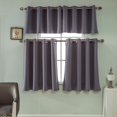 thumbnail image 1 of Paneles De Cortina Cortos Opacos De Cocina Grises para Dormitorio, Cortinas Opacas Superiores con Ojales con Aislamiento Térmico 2 Piezas-29 * 18 （74 * 46） cm, 1 of 5