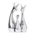 thumbnail image 2 of Figuras de la familia de ciervos, esculturas de animales, mobiliario creativo, estatua de cerámica, figura de escritorio para decoración, casa de 3 piezas de plata Soledad Estatuilla de animales, 2 of 10
