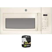 GE JVM3160DFCC 1.6 Cu. Ft. Over-the-Range Microwave Oven Bisque Bundle with 2 YR CPS Enhanced Protection Pack
