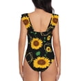 thumbnail image 6 of Yiaed Flower (2) Print Women's Ruffled One Piece Swimsuit V Neck Swimwear Slimming Monokini for Woman-Medium, 6 of 8