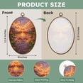 thumbnail image 2 of Oval Framed Wall Art Pair Sunset Lake Mirror Reflection Tropical Flowers Dramatic Sky Canvas Wall Art Oval Vintage Wall Decor Prints Hanging Decor for Home Bedroom Living Room Office 8"x11.4", 2 of 7