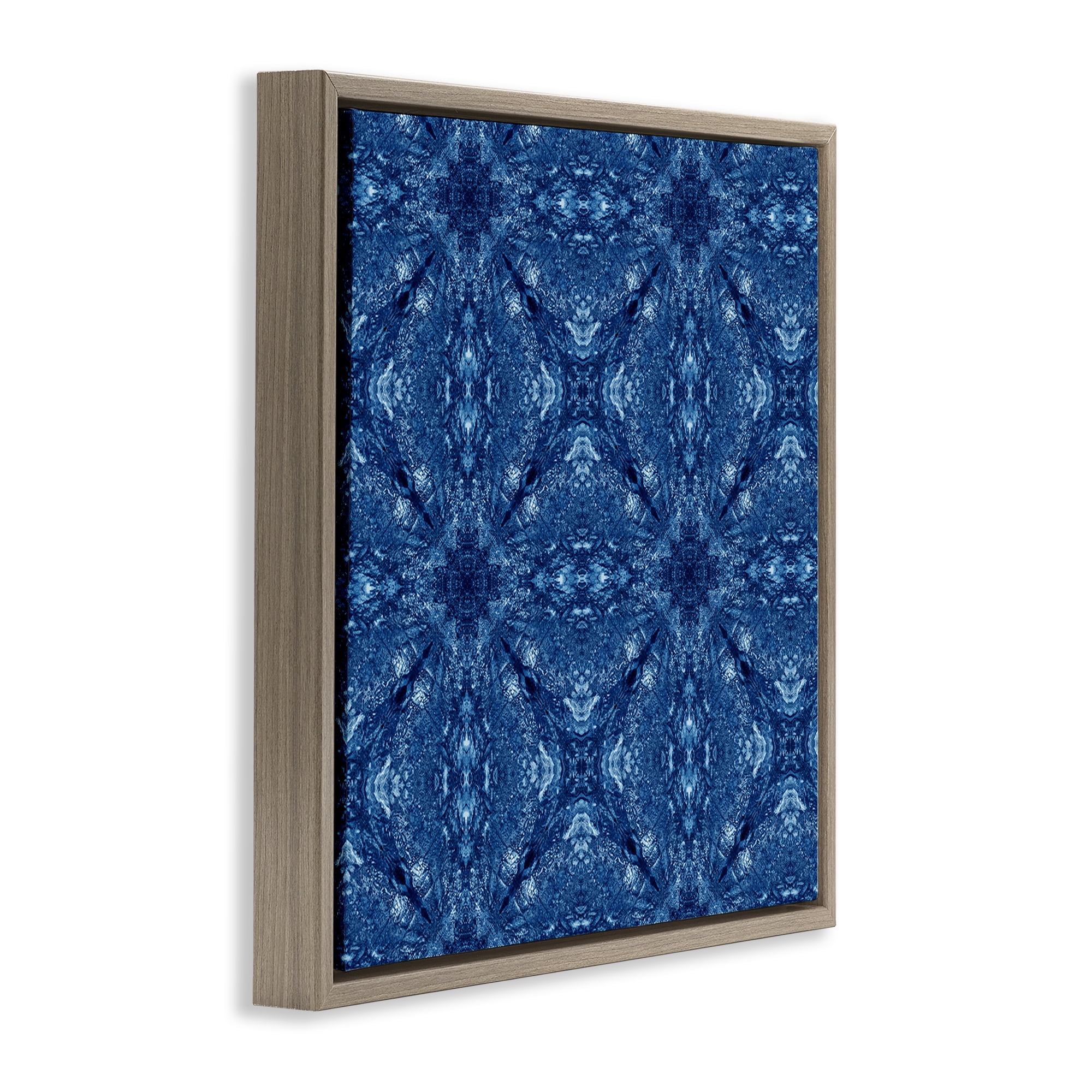 Stupell Industries Patterned Mosaic Tile Abstract Painting Brown Floater Framed Canvas Art Print Wall Art, 25 x 25