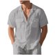 thumbnail image 4 of Camisetas de Manga Corta con Botón de la Solapa de los Hombres de Ajuste Suelto Cardigan de Bolsillo Moda Superior Verano Casual, 4 of 9