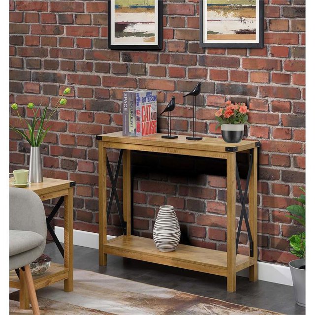 Convenience Concepts Table Console Durango Finition Bois Chêne Clair