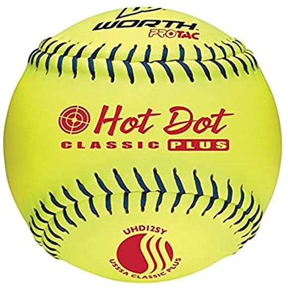 Pelotas de Softbol Worth Protac Hot Dot 11" Aprobadas por USSSA Paquete de 12