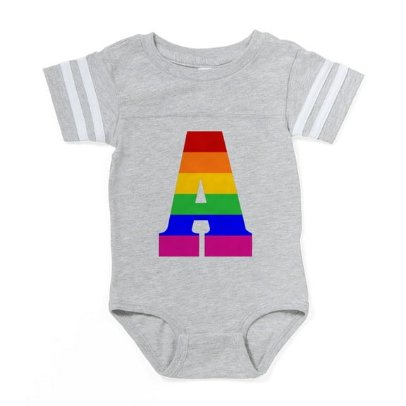 CafePress - Rainbow Letter A - Cute Infant Baby Football Bodysuit
