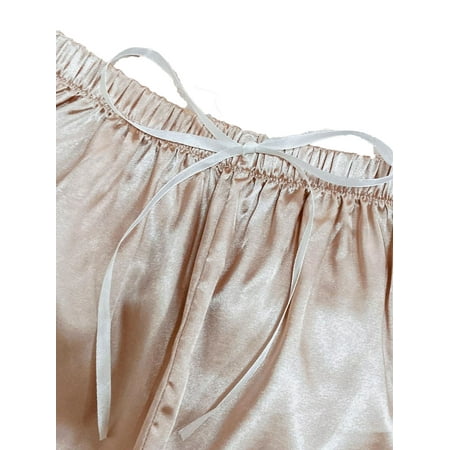 

Women s Satin Pajama Button Front Short Sleeve Top Loungwear With Shorts 2 pcs PJ Set
