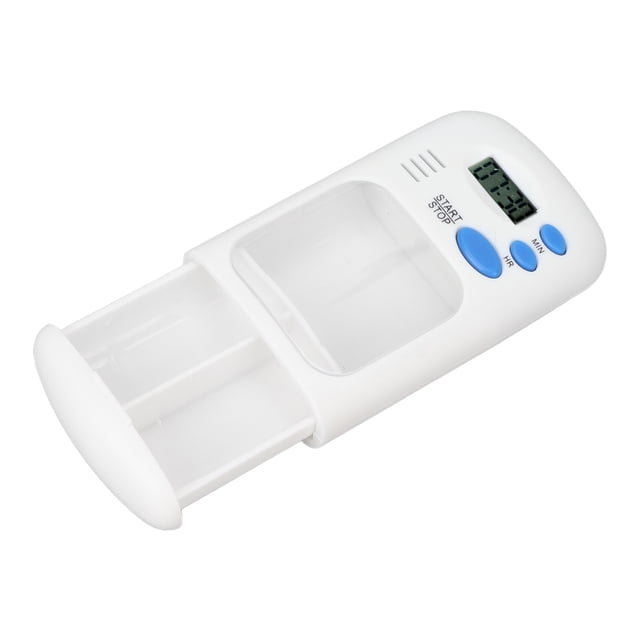 Smart Pill Dispenser, Automatic Pill Organizer Small Buckle White 3 Buttons 2 Grids Simple for Travel Home Use
