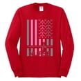 thumbnail image 2 of Nurse Flag Heartbeat Hero Caregiver Nurse Gift | Mens Independence Day Long Sleeve T-Shirt, Red, Small, 2 of 4