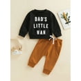 thumbnail image 2 of Bagilaanoe 2pcs Toddler Baby Boy Long Pants Set Letter Print Long Sleeve Sweatshirts Tops + Trousers 6M 12M 18M 24M 3T Kids Casual Outfits, 2 of 9