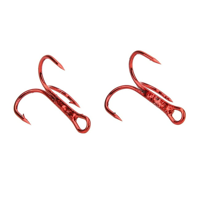 Greensen Hameçon de Pêche, 100 Pcs Hameçons Triples Rouges en Acier à Haute Teneur en Carbone. Doté de Pointes Tranchantes et Polies pour une Pénétration Rapide et Profonde, une Forte Résistance à la corrosion et une Conception stable pour Réduire les Déconnexions. Convient à Diverses applications de Pêche.