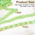 thumbnail image 2 of 11 Yard Sequins Trim Ribbon 0.6 Inch Sequin Gimp Braid Trim Spangle Flat Sequins for Crafts Sewing Clothes Home Party Decoration, Light Green, 2 of 7