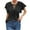 Black, variant on Lenpel Blouses for Women Dressy Casual Ruffle Short Sleeve V Neck Tie Front Eyelet Embroidered Shirts Trendy Summer Tops