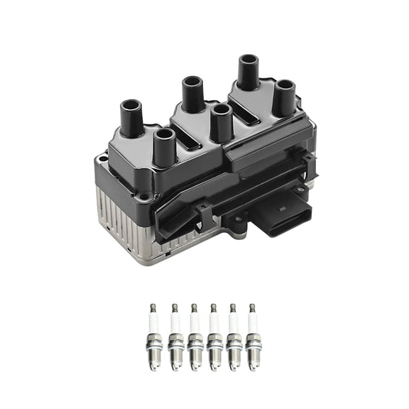 Ignition Coil and Iridium Spark Plug Compatible with Volkswagen Jetta 2.8L V6 Replacement for UF338 Fits select: 2001-2002 VOLKSWAGEN JETTA GLX, 1999-2000 VOLKSWAGEN JETTA GLS
