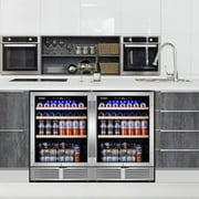 Tittla Beverage Refrigerator,300 Can 48Beverage Fridge Freestanding/Built-in Reversible Door Hinge Beverage Cooler(2 Pcs)