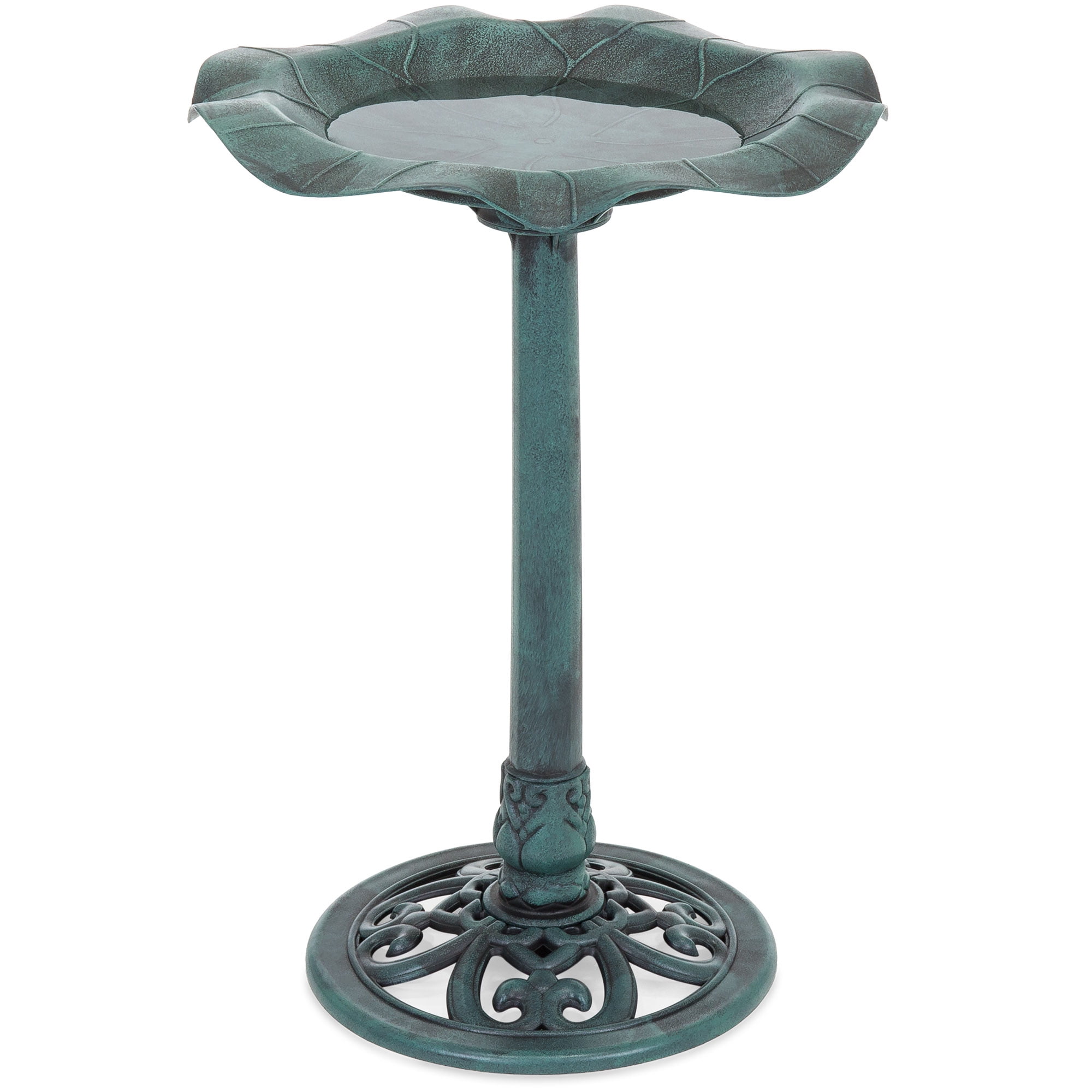 Best Choice Products Outdoor Garden Lily Leaf Pedestal Birdbath Decor w Floral Accents... by Best Choice Products