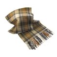 thumbnail image 2 of john hanly lambswool scarf brown tartan 63" x 12" irish made, 2 of 3