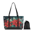 thumbnail image 7 of FORMRS Canvas Laptop Tote Bag for Women with 15.6" Computer Compartments Shoulder Handbag, Christmas Poinsettia, 7 of 7