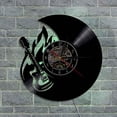 thumbnail image 3 of Reloj de pared con disco de vinilo musical, reloj de pared con luz Led con estilo de guitarra, reloj de vinilo, decoración de pared de salón, regalos únicos para amantes de la música Feliz Sencillez, 3 of 5
