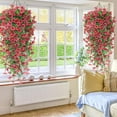 thumbnail image 4 of kkbbma under $5 Artificial Hanging Flowers for Outdoors, UV Resistant Faux Petunias, Realistic Fake Silk Long Vines Morning Glory Eucalyptus for Outside Indoor Planter Porch Patio Home Decor, 4 of 6