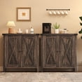 thumbnail image 1 of Ensemble d'Armoires de Rangement Style Ferme pour Entrée – Buffet Bahut 2 Pcs en Chêne Foncé avec Tablettes Ajustables et 2 Portes – Console Polyvalente pour l'Organisation du Salon, de la Salle à Manger, de la Cuisine Ou du Couloir, Chêne Foncé, 1 of 8