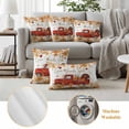 thumbnail image 6 of Red Truck Fall Outdoor Waterproof Pillow Covers, Pumpkin Thanksgiving Botanical Leaves Decorative Square Throw Pillowcase Sofa Cushion Sham for Patio/Couch/Chair, 24"x24" 2 Pack, 6 of 8