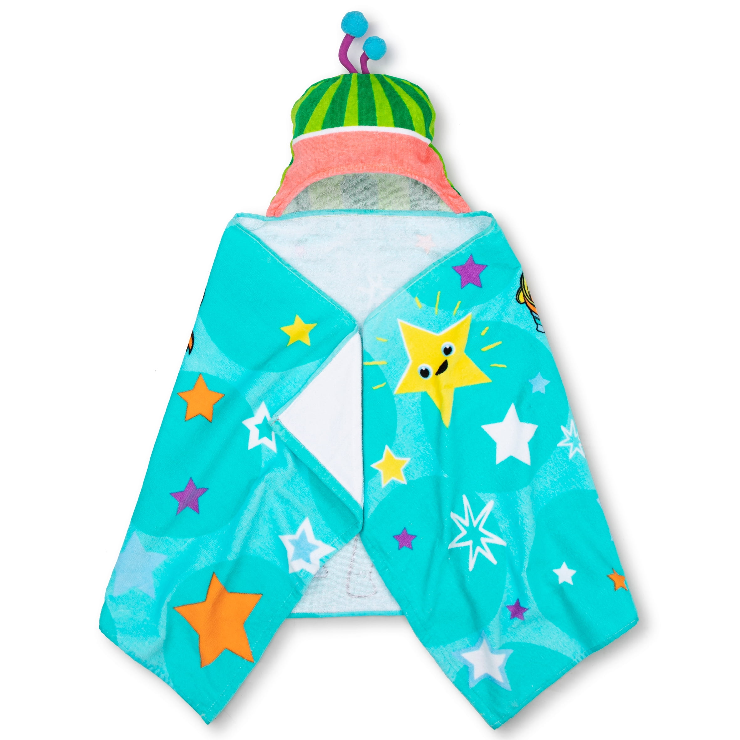 Cocomelon Kids Hooded Towel And Character Loofah Set, Cotton, Blue, Moonbug  - Walmart.com