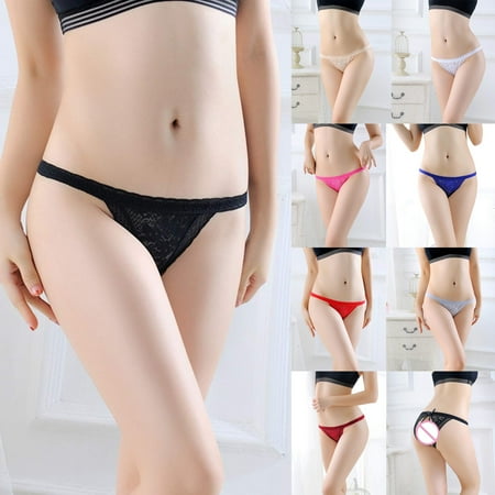 

WGOUP Sexy Women s Panties Lingerie Lace Floral Sexy Butt Hollow Erotic Panties Thong Hot Pink(Buy 2 Get 1 Free)