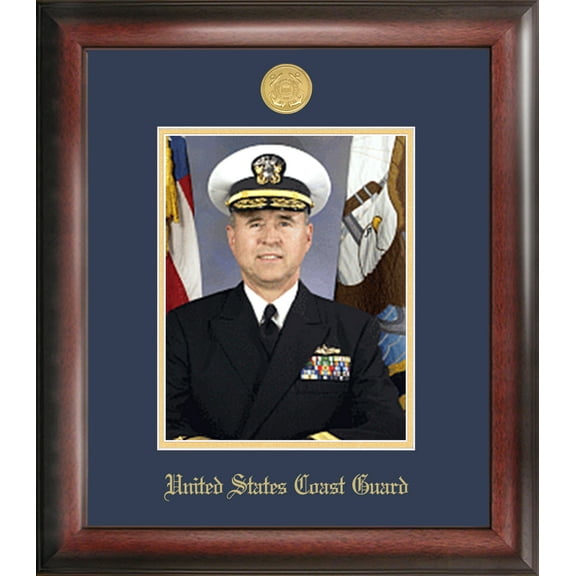 Patriot Frame's Coast Guard 8x10 Portrait Frame Gold Medallion