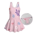 thumbnail image 6 of Uourmeti Girls' One Piece Skirted Swim Dress - Whimsical Floral & Dragonfly Print, Quick Dry, Built-in Liner, Perfect for Beach & Pool Vacation, 6 of 8