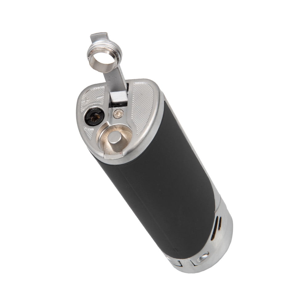 Lotus Monarch Quad Torch Lighter with Cutter - Chrome/Black