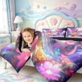 thumbnail image 4 of Manfei Cartoon Axolotl 7-Piece King Bedding,Watercolor Salamander Print King Bed in a Bag,Black Reversible, 4 of 7
