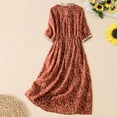 thumbnail image 4 of DHFJKG Bohemian Maxi Dresses For Women Summer Floral Shirt Dress Half Sleeve Button Down Loose Fit Flowy A-Line Sundress Beach Stylish Dresses, 4 of 6
