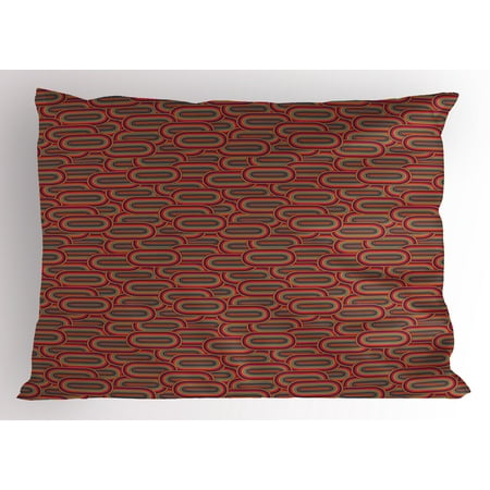 - Geometric Pillow Sham Vintage Mixed Inner Oval Creative Figures Horizontal Rounds in Various Tones, Decorative Standard Queen Size Printed Pillowcase, 30 X 20 Inches, Multicolor, by Ambesonne