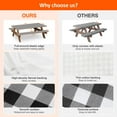 thumbnail image 4 of Picnic Table Cover With Bench Covers   Fitted Table Covers Vinyl Tablecloth with Flannel Backing For 6 Foot Tables  Elastic Edge Waterproof for Home Goods Indoor Outdoor Patio  Black Whit, 4 of 8
