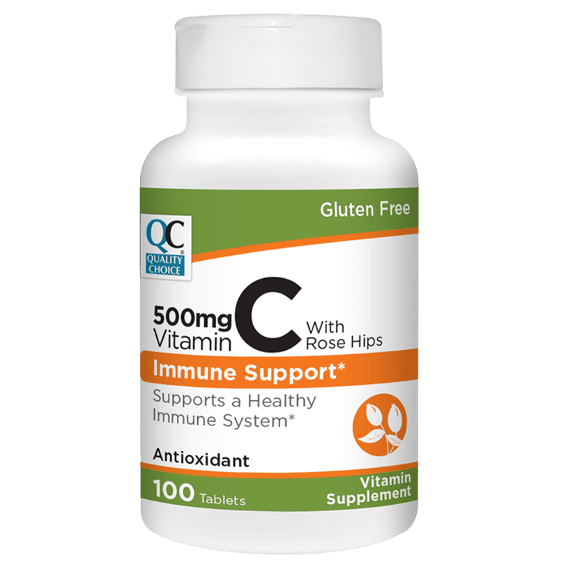 Quality Choice 500mg Vitamin C Immune Support Antioxidant Tablets, 100