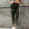 thumbnail image 3 of Zeus Leggings de Yoga Taille Haute Extensibles Imprimé Tampon Doré, 3 of 7