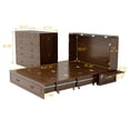 thumbnail image 4 of ModMakers Murphy Bed Cabinet, Queen Foldable Bed Chest with Drawers for Bed Room, Modern 2 in 1 Convertible Chest Bed with USB and Charging Ports for Adult, Easy Assembly, Brown, 4 of 8