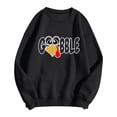 thumbnail image 4 of QHFBli Men's Striped Crewneck Sweatshirt Men's Winter Thanksgiving Printed Crew Neck Pullover Sweatshirt Casual Solid Color Top Black L, 4 of 4