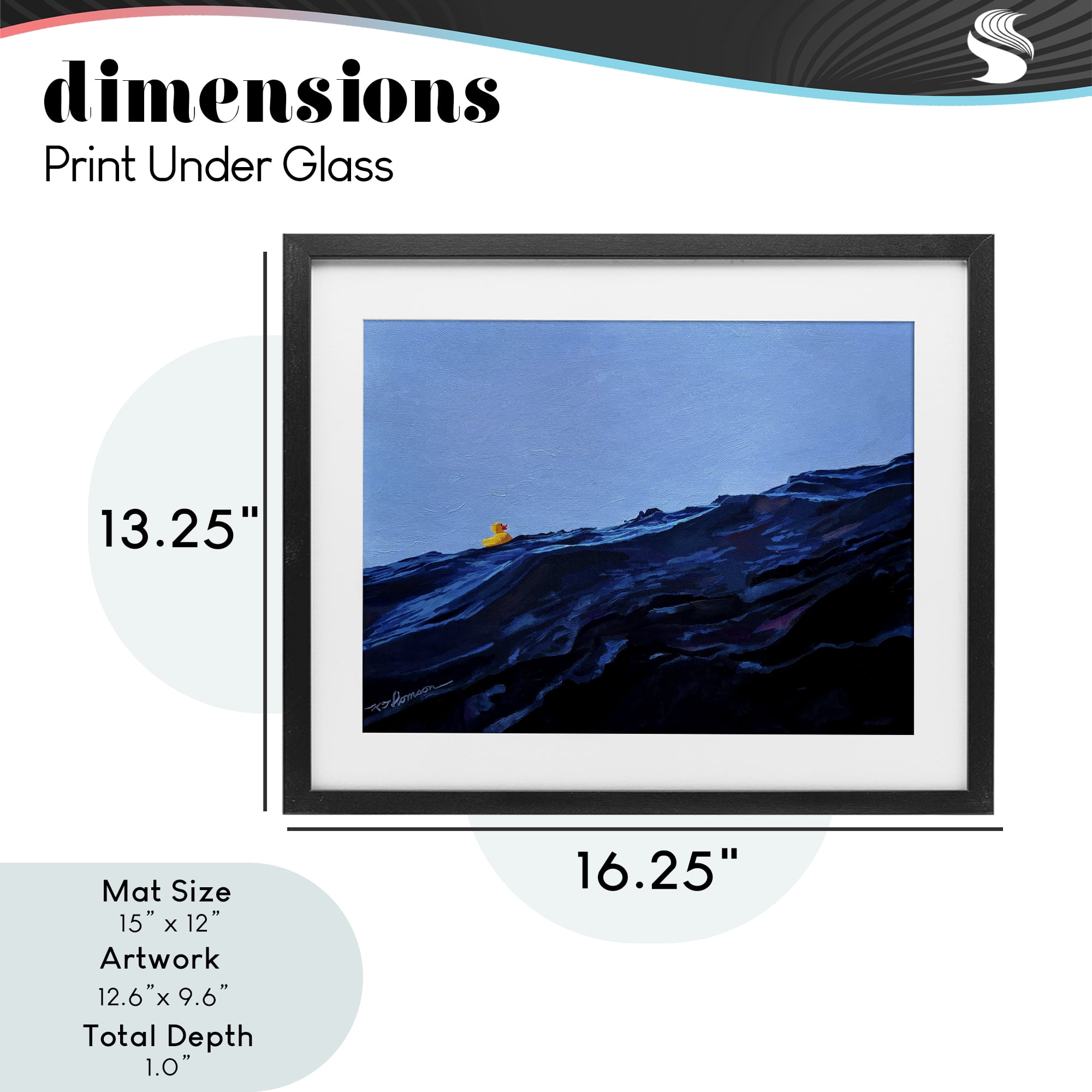 You're The One Duck Black Framed Print Under Glass, design by Keith Thomson