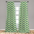 thumbnail image 5 of Ambesonne Geometric Curtains, Vintage Diamond Line, Pair of 28"x95", Lime Green Dark Green, 5 of 5
