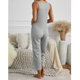 thumbnail image 3 of Women's Gray Pocketed Thermal Sleeveless Jumpsuit, 3 of 18